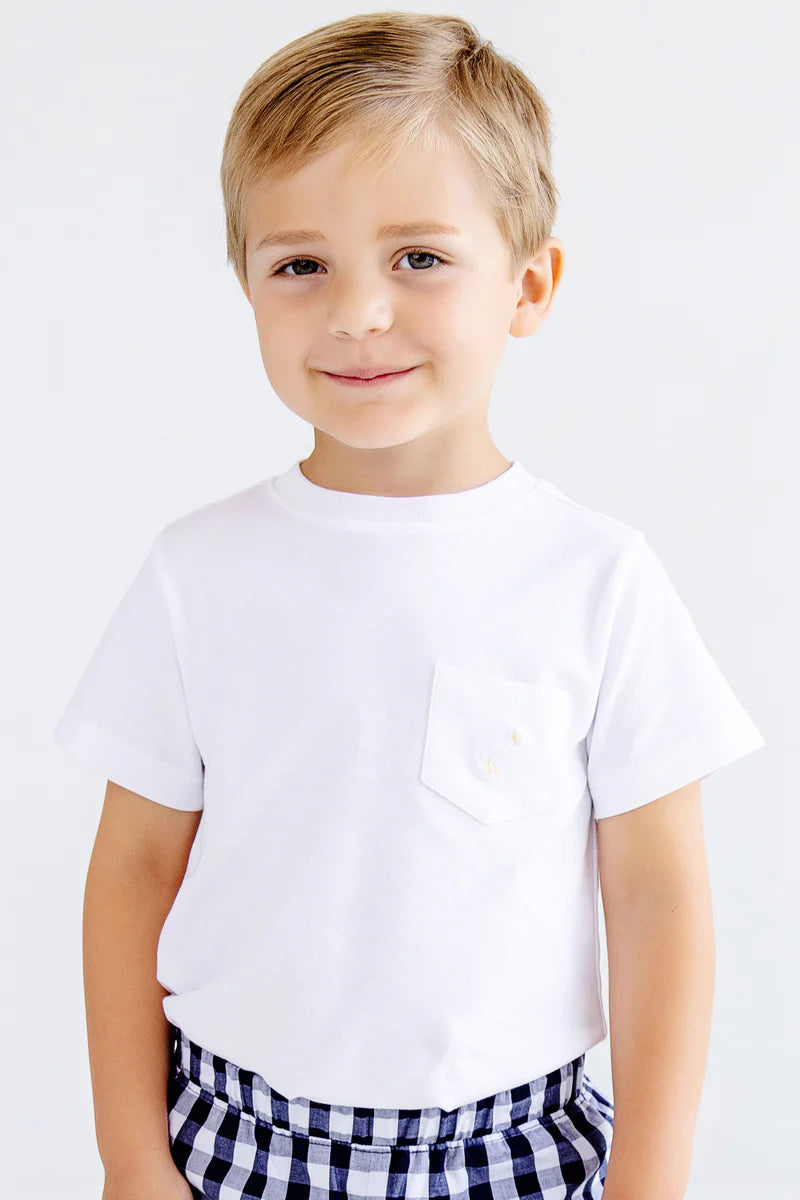 Worth Avenue White Carter Pocket Crewneck