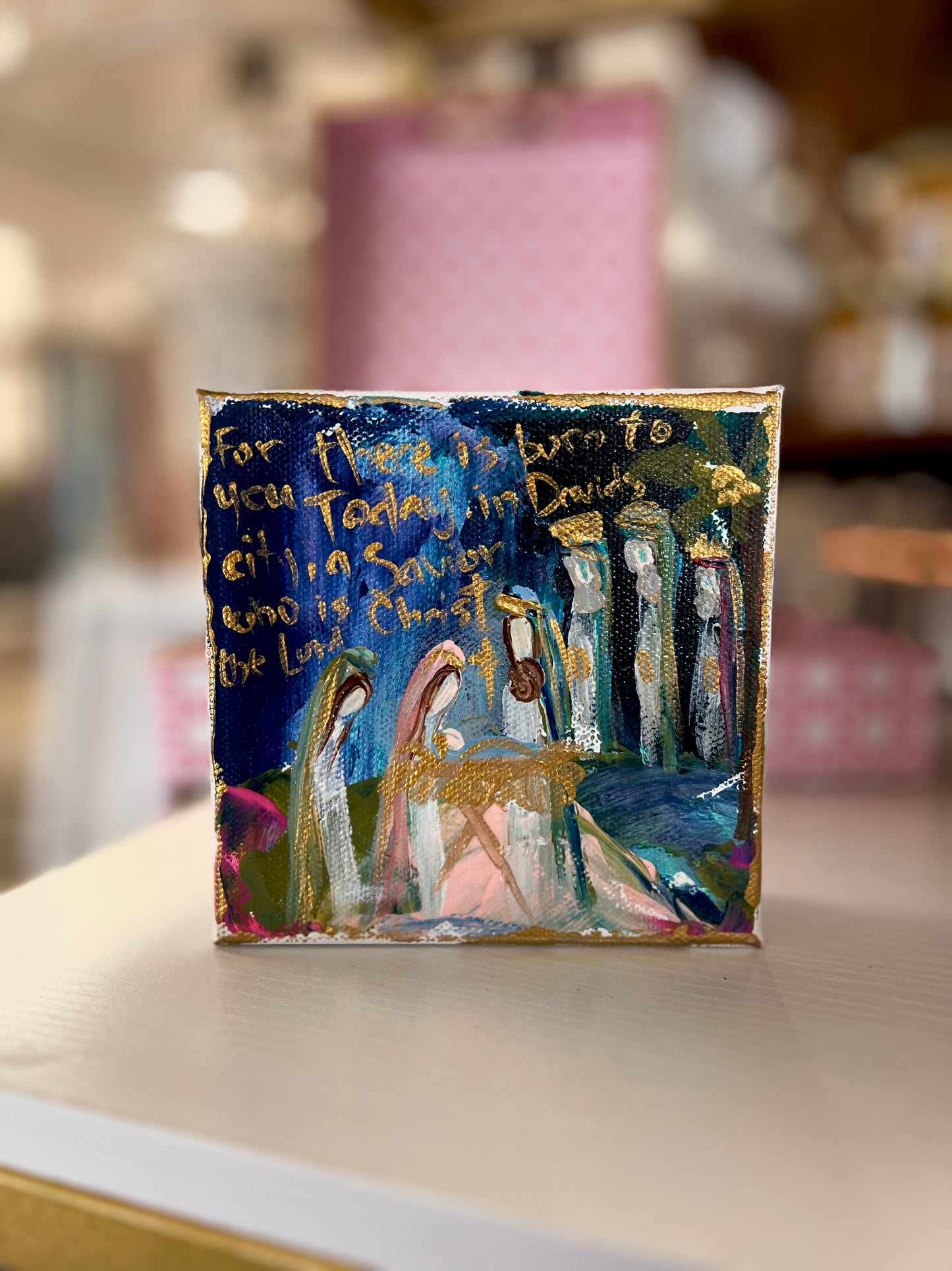 BB Fulton 5x5 Nativity Canvas Painting