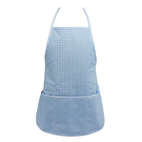 Baby Blue Gingham Apron For Kids