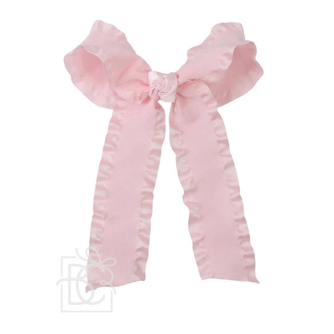 Double Ruffle Tail Hair Bow (Two Colors Available)