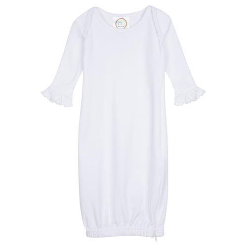 White Ruffle Baby Gown