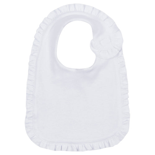 White Ruffle Baby Bib