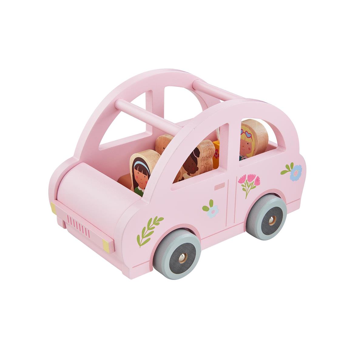 Pink Wooden Car Toy Set