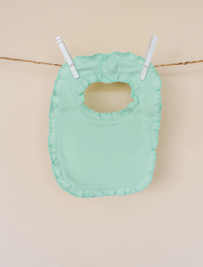 Mint Ruffle Baby Bib