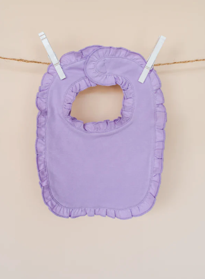 Lilac Ruffle Baby Bib