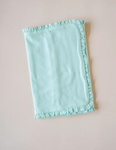 Mint Ruffle Burp Cloth