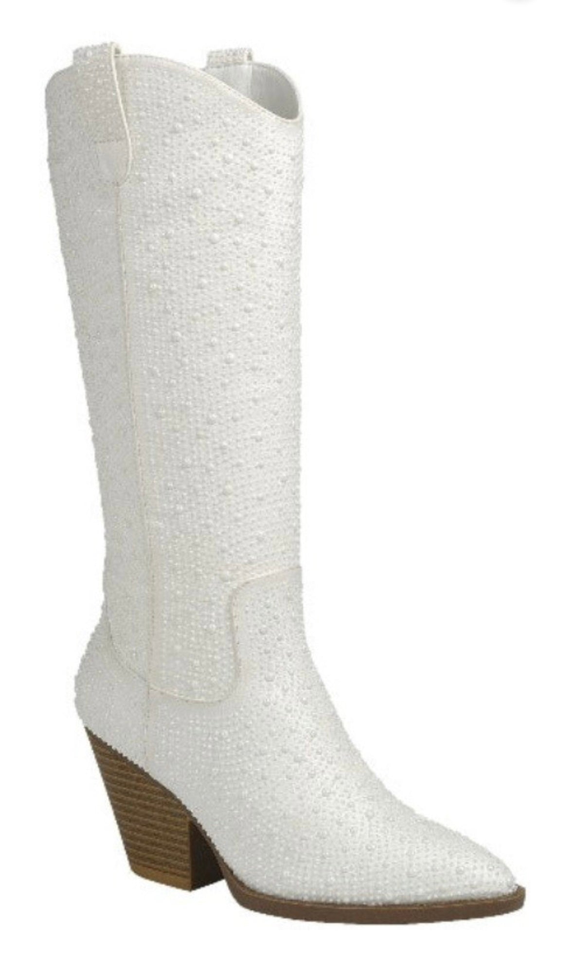 River White Studded Western Boots