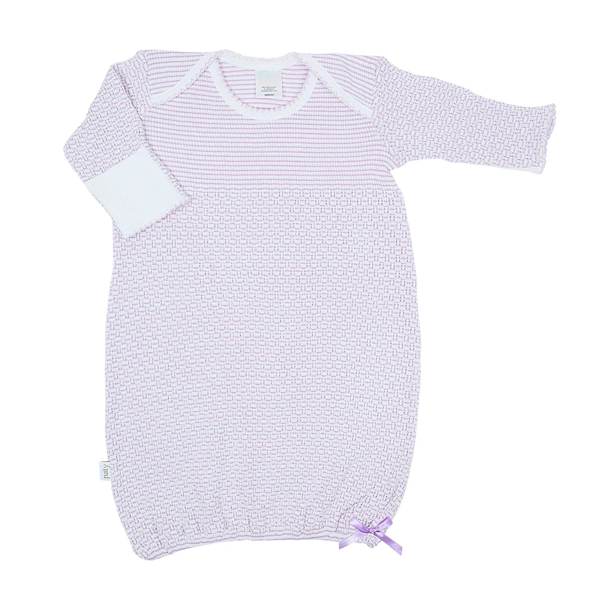 Paty Knit Lavender Knit Gown With Lavender Trim