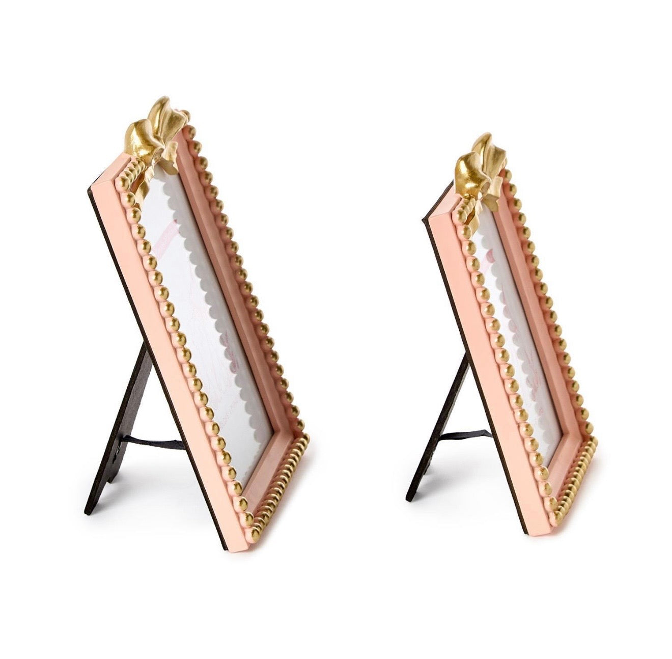 Pink Bow Beaded Photo Frame