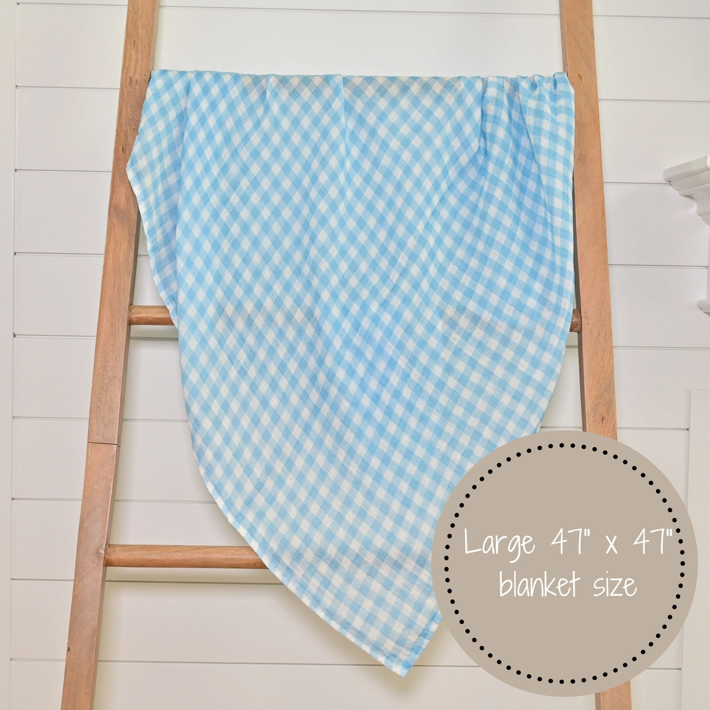 Blue Gingham Swaddle Blanket