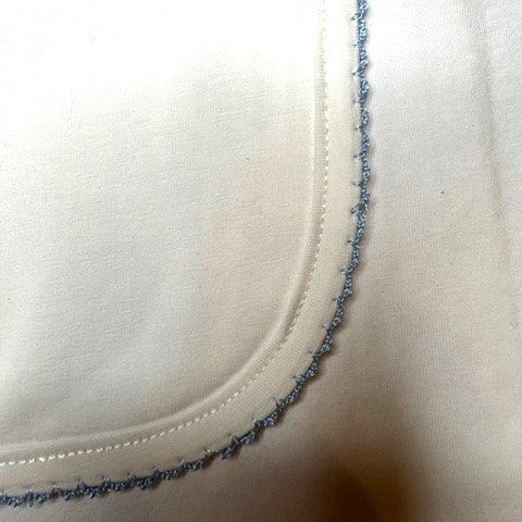Blue Picot Trim Receiving Blanket