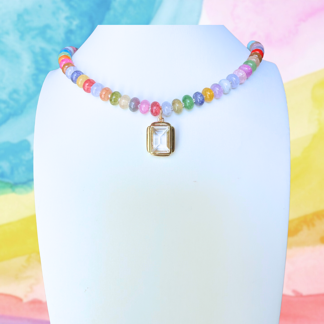 Candy Beaded Necklace in Rainbow