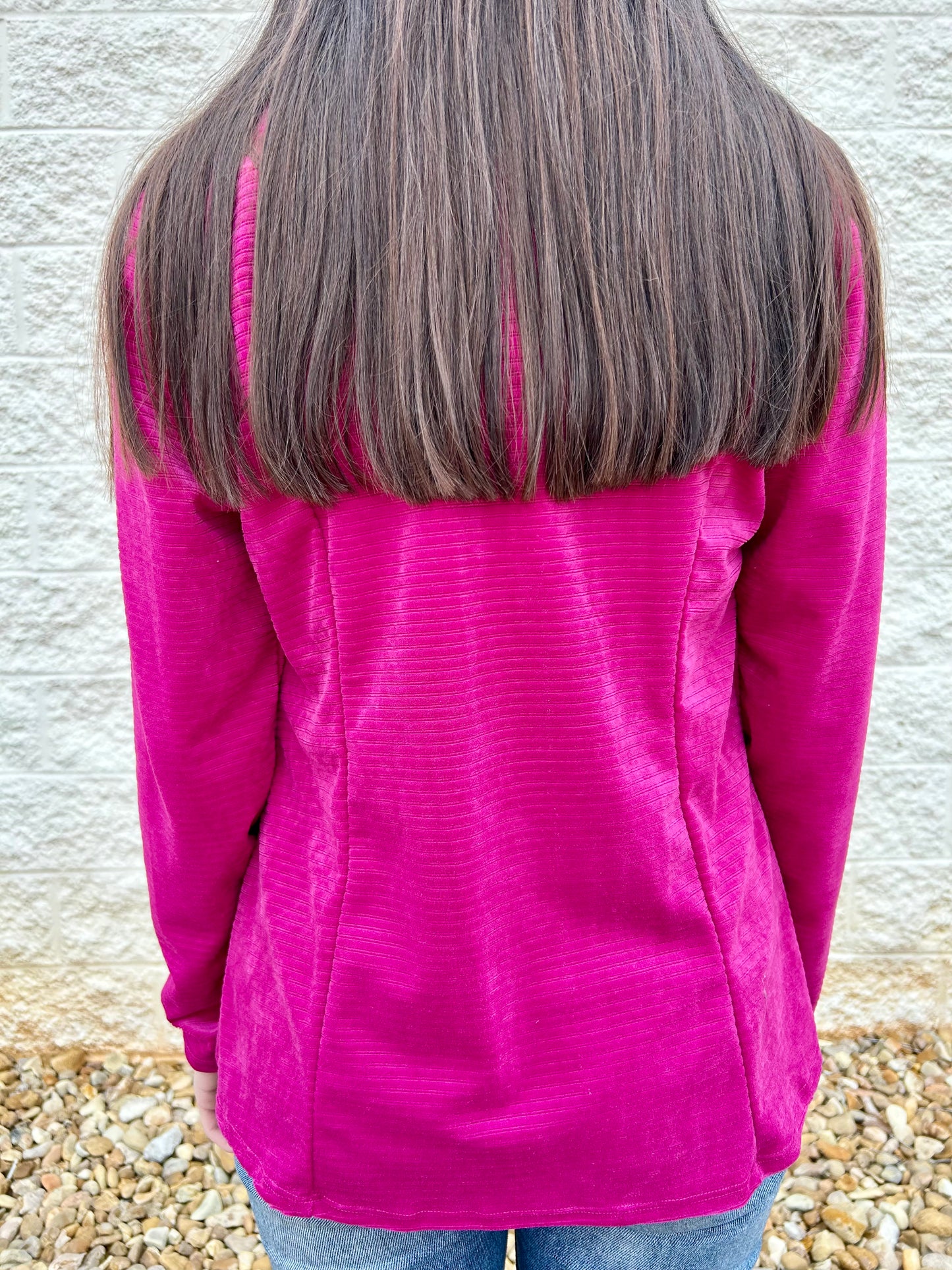 I Mean Business Fuchsia Velvet Blazer