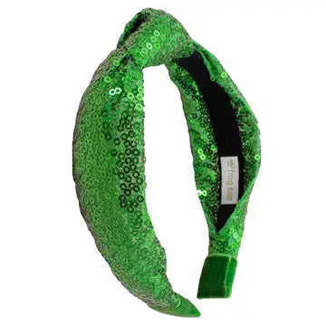 Girl's Green Sequin Knot Headband