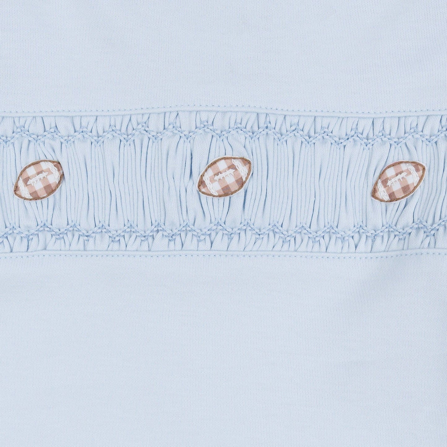 Light Blue Tiny Tailgater Smocked Bubble