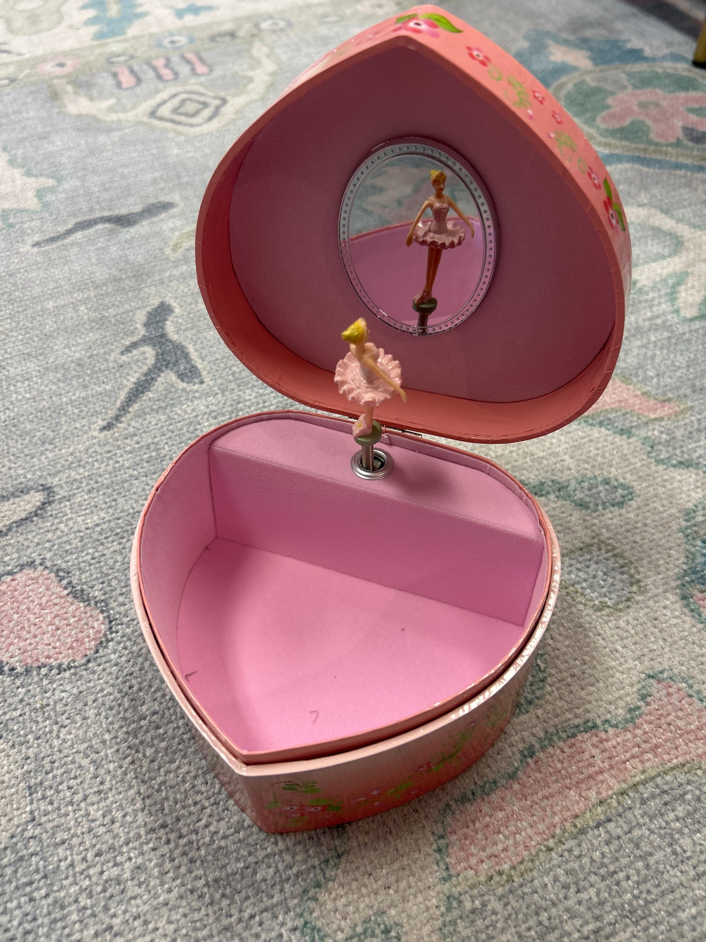Heart-Shaped Cartoon Ballerina Music Box