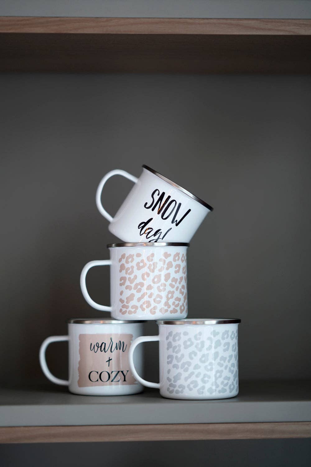 Blush Leopard Print Enamel Mug