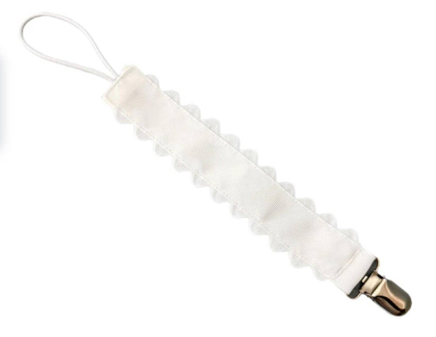 White RicRac Paci Clip