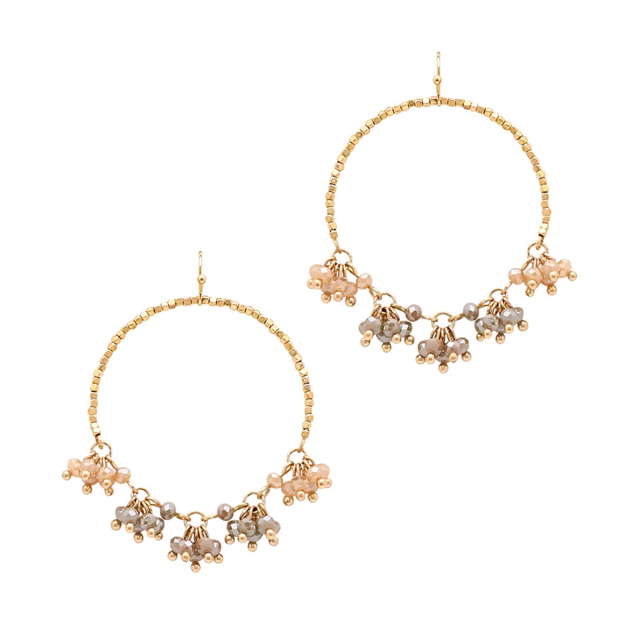 MB - Zaine Gold/Natural Hoop Earrings