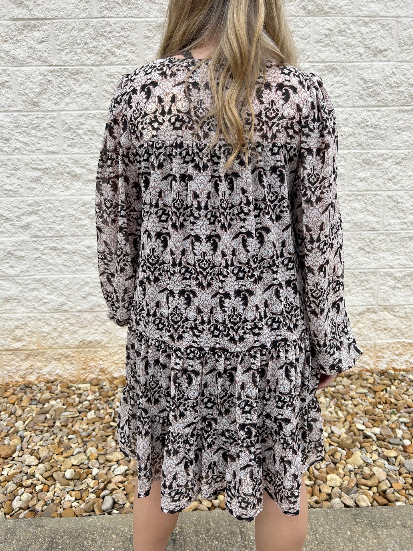 Night To Remember Black Printed Dress