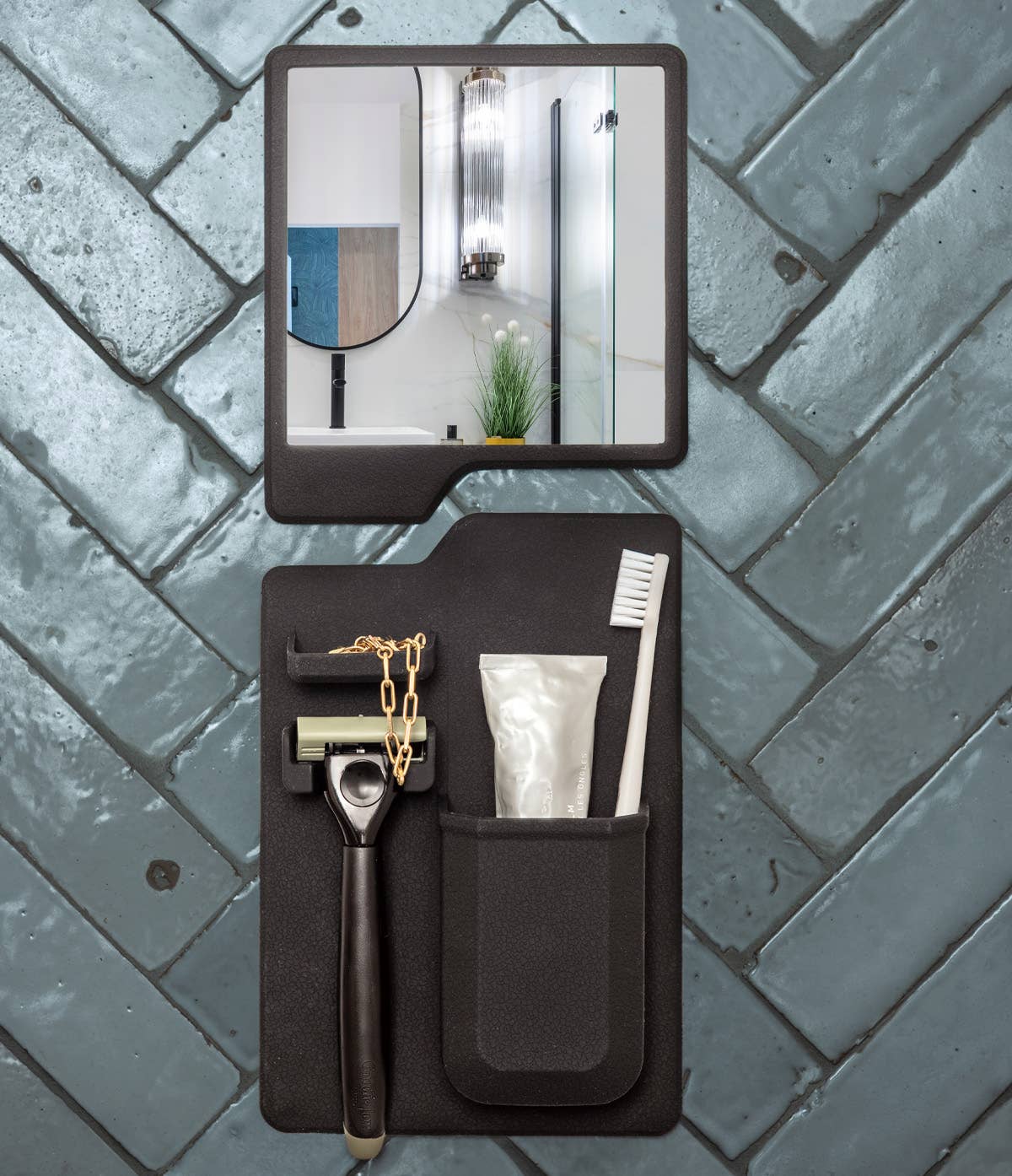 Fogless Shaving Mirror & Caddy
