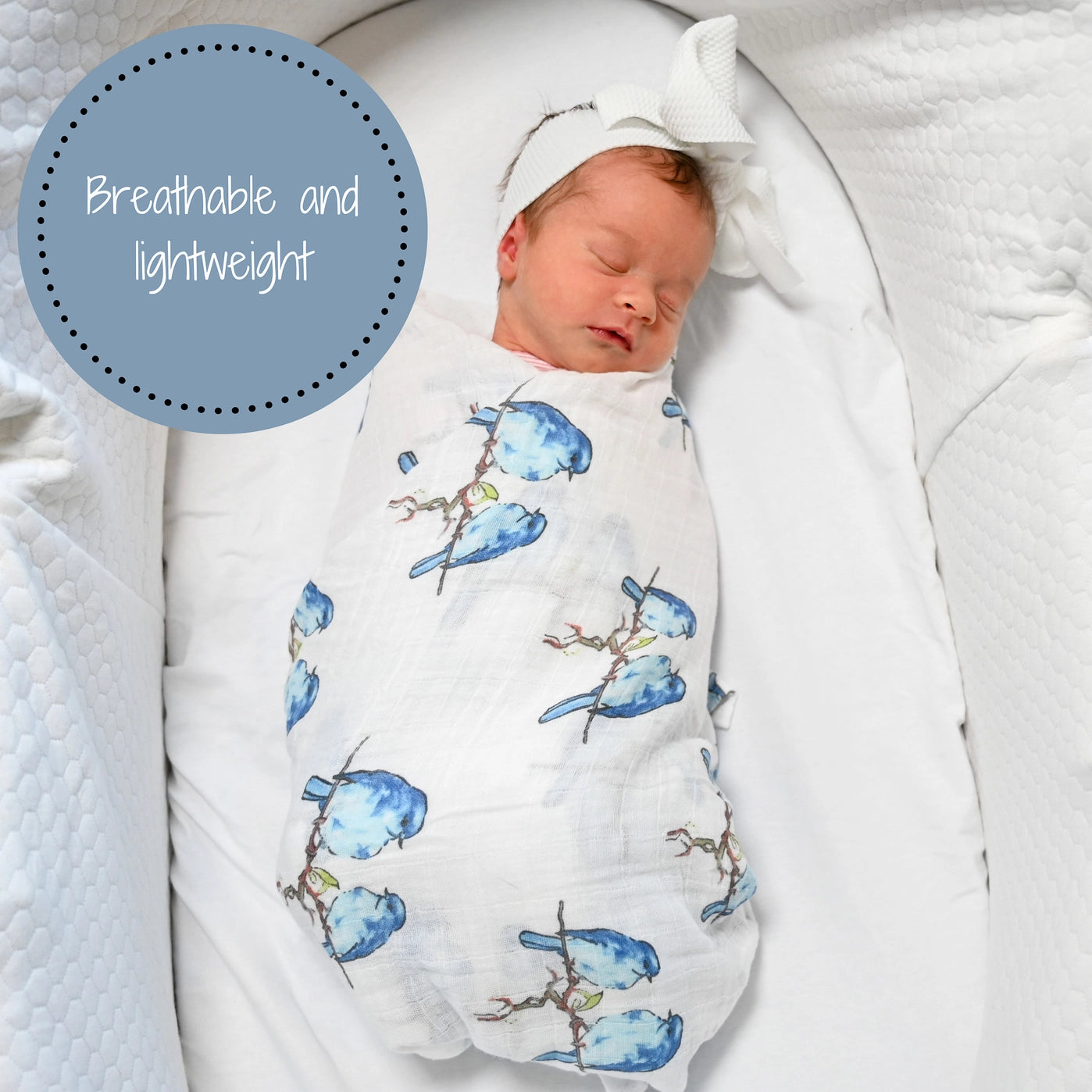 Bluebird Swaddle Blanket