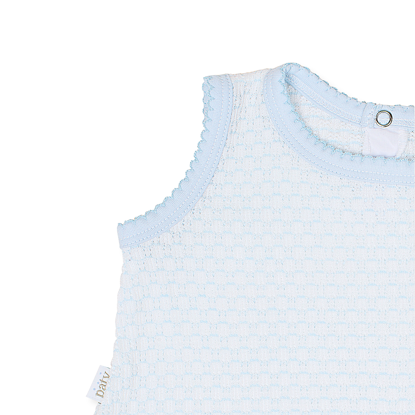 Paty Blue Knit Pinstripe Diaper Set with Pima Trim