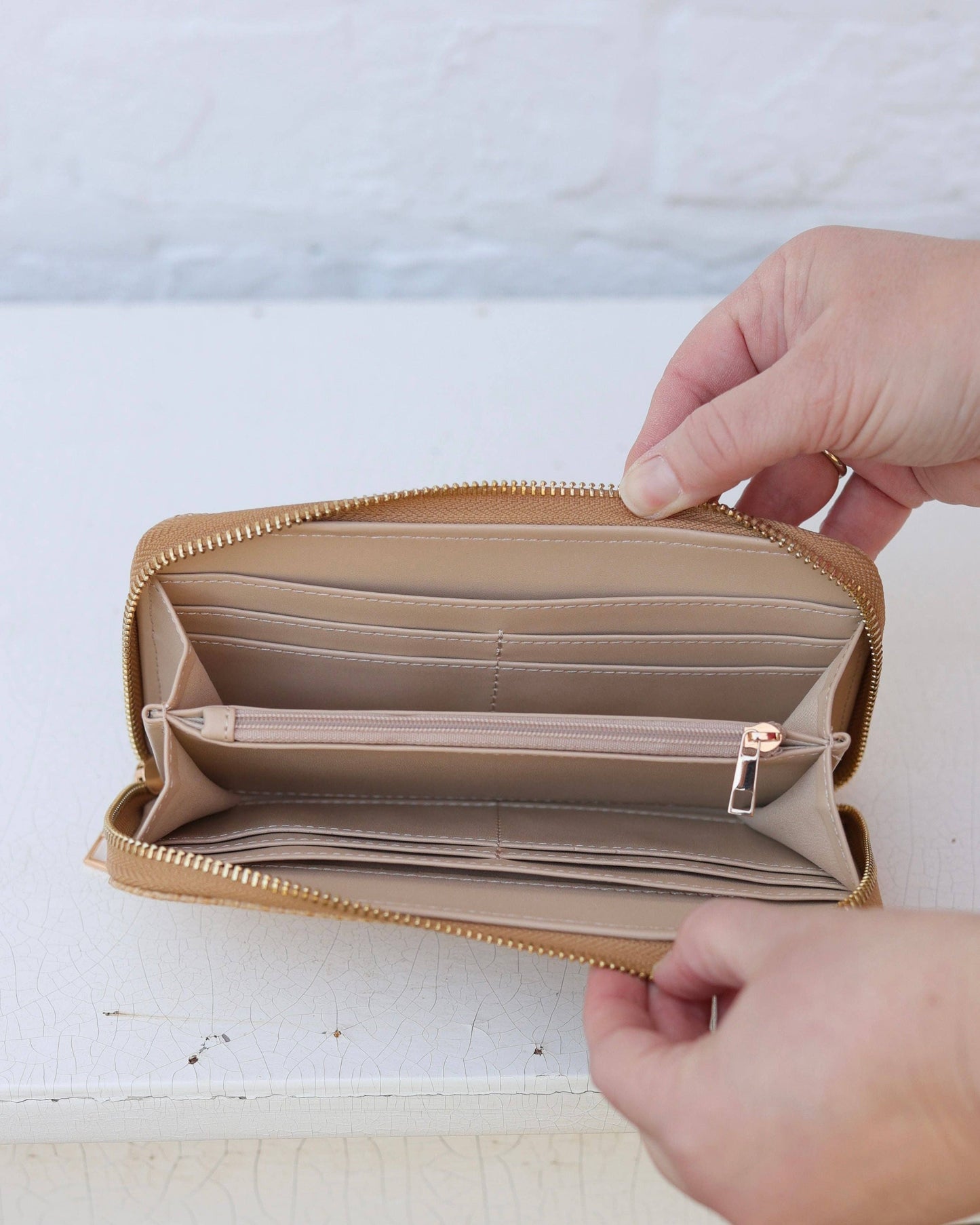 Penelope Wallet - Woven Tan