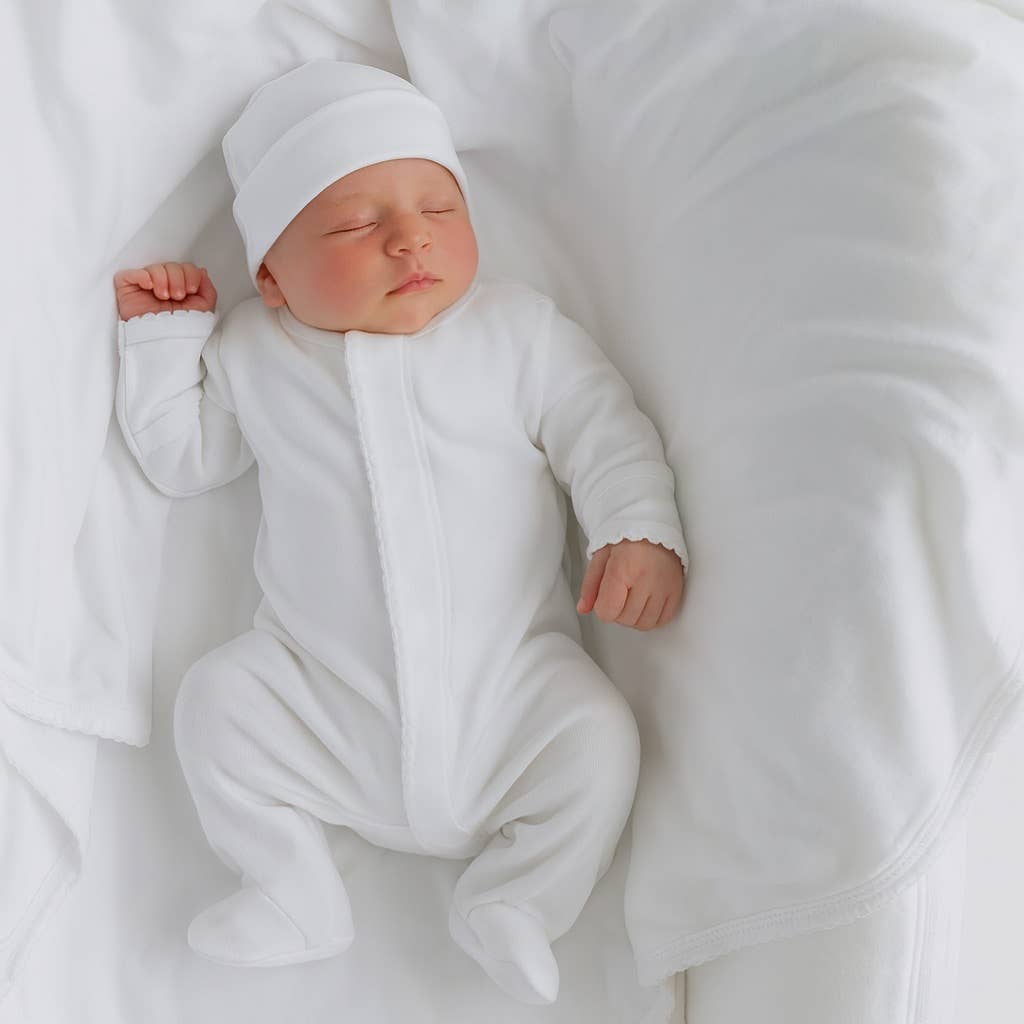 Essentials White Trim Footie