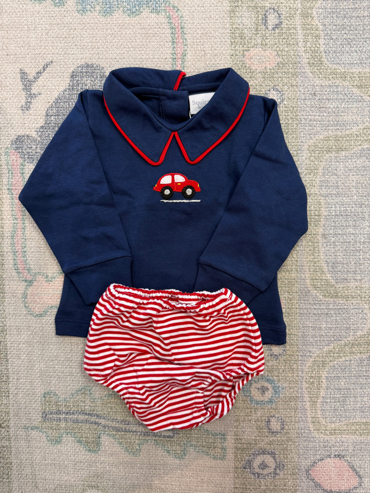 Itty Bitty Car Collared Diaper Set