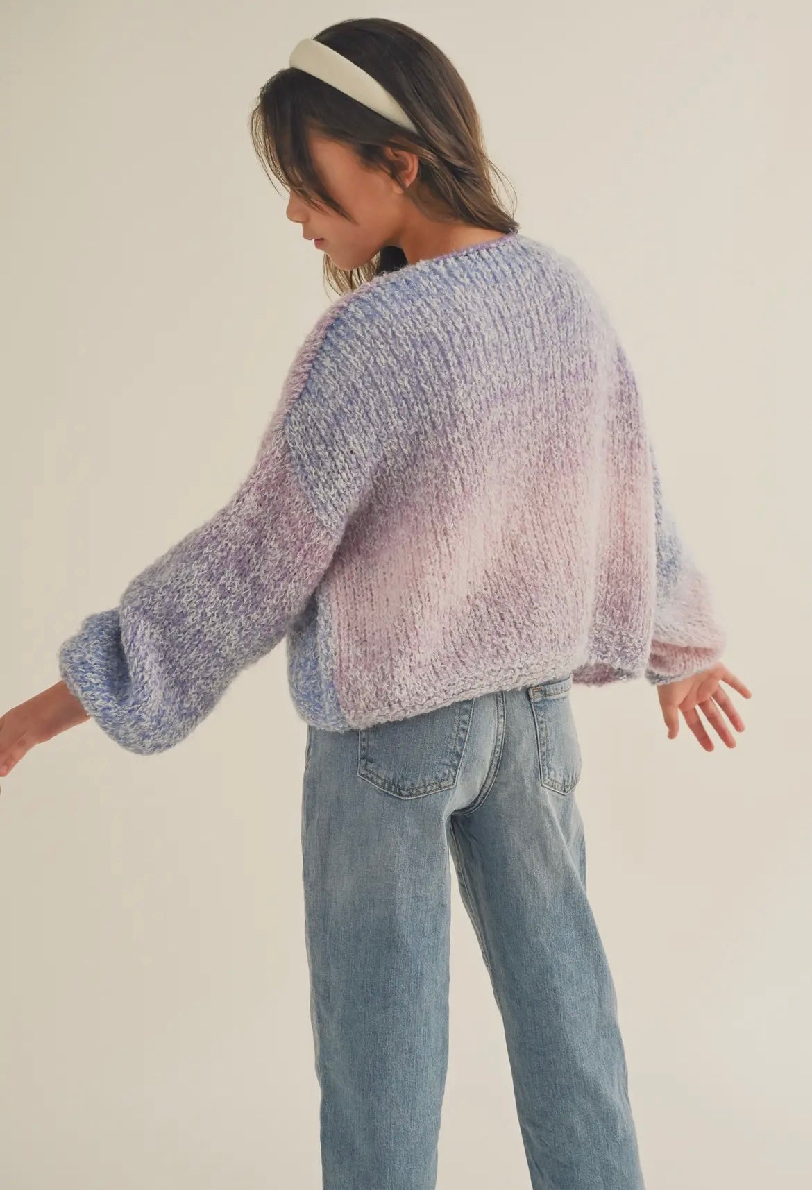 Pastel Multicolor Cropped Cardigan