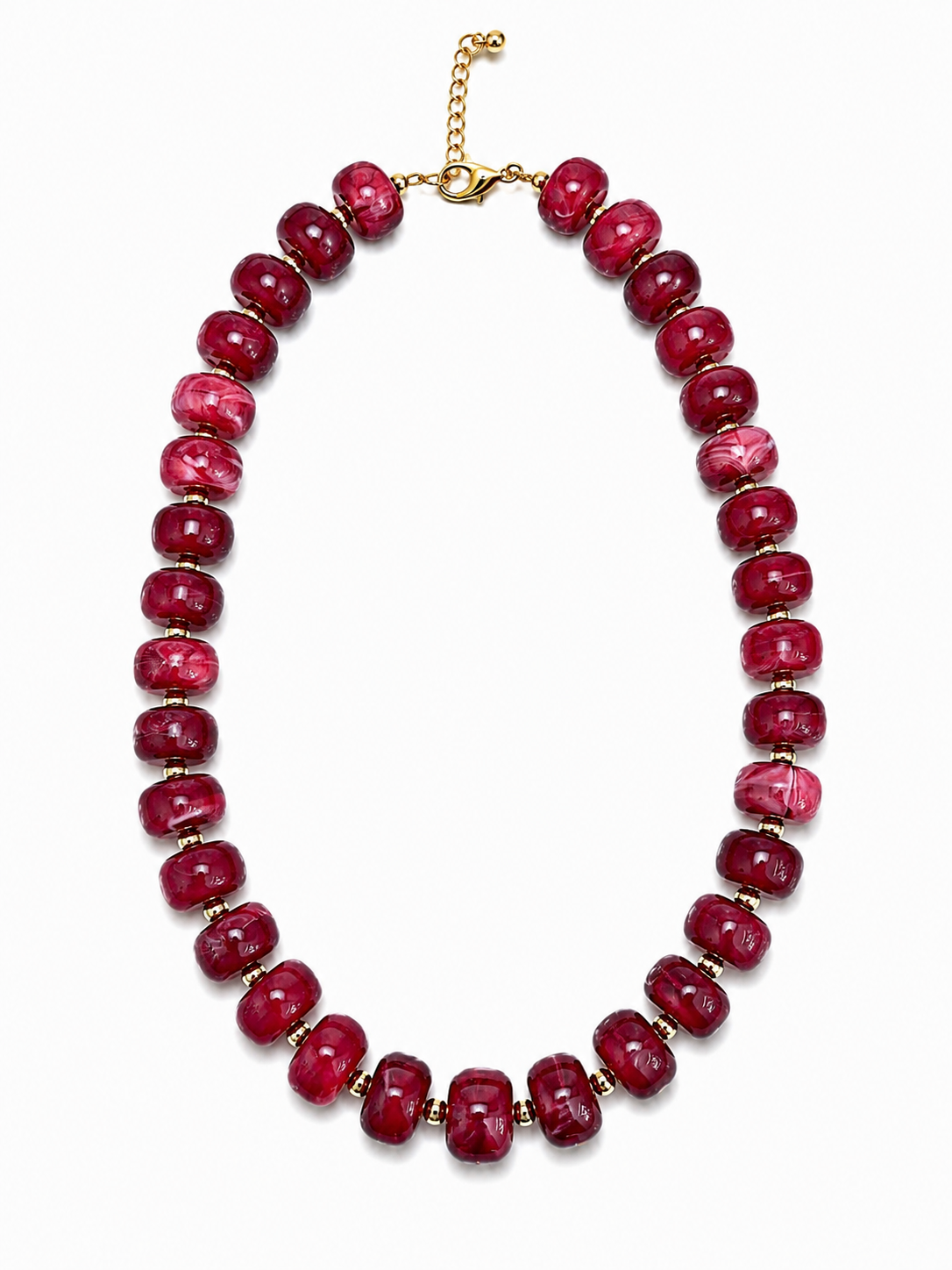 Ruby Luxe Marbled Beaded Candy Necklace