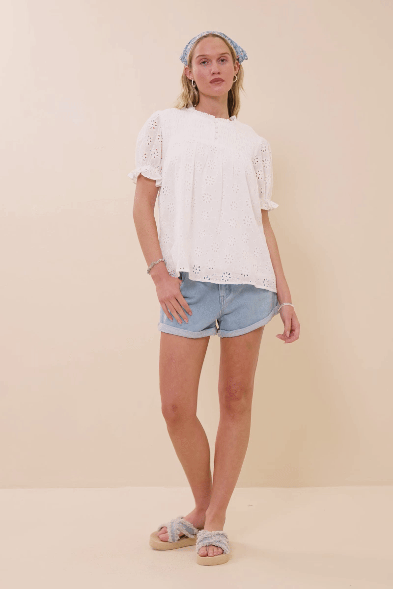 Seeing Clear White Eyelet Top