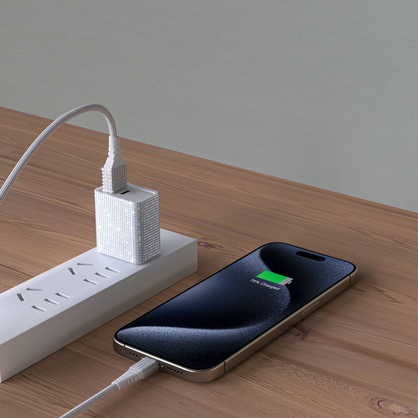 Silver Bling Wall Charger - USB/USB-C