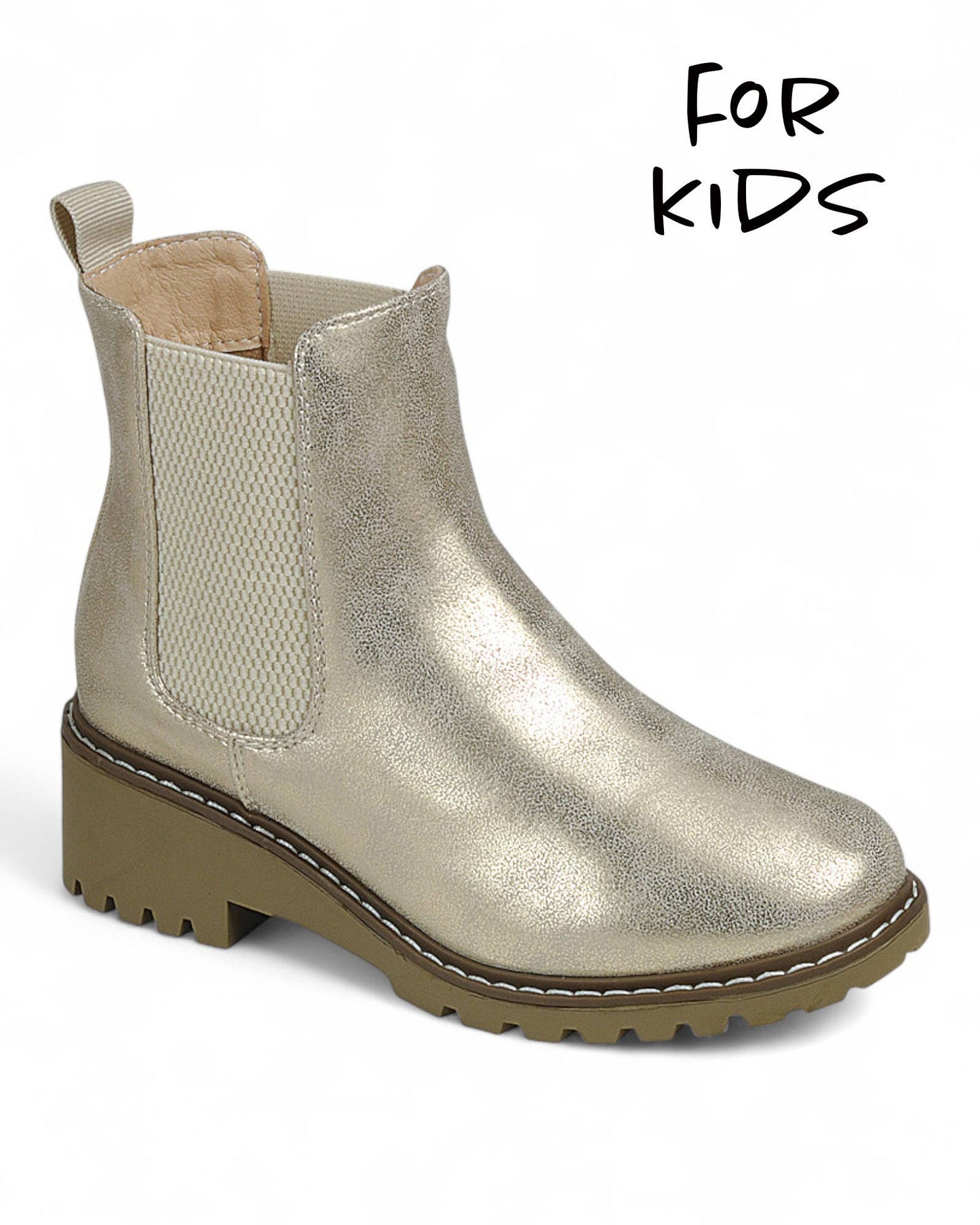 Girl's Gold Chelsea Boots
