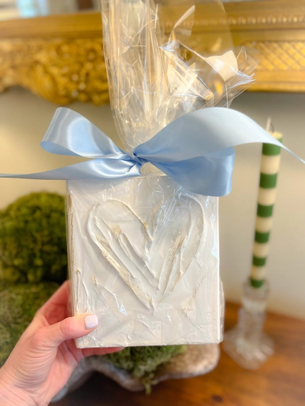 4x4 Hand Painted Resin Heart On Wood