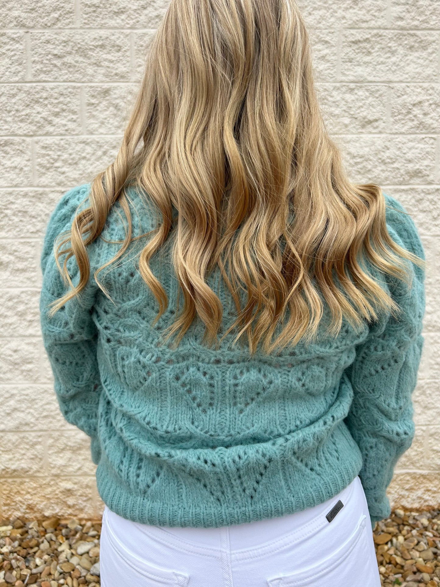 Keep Me Cozy Teal Pointelle Sweater