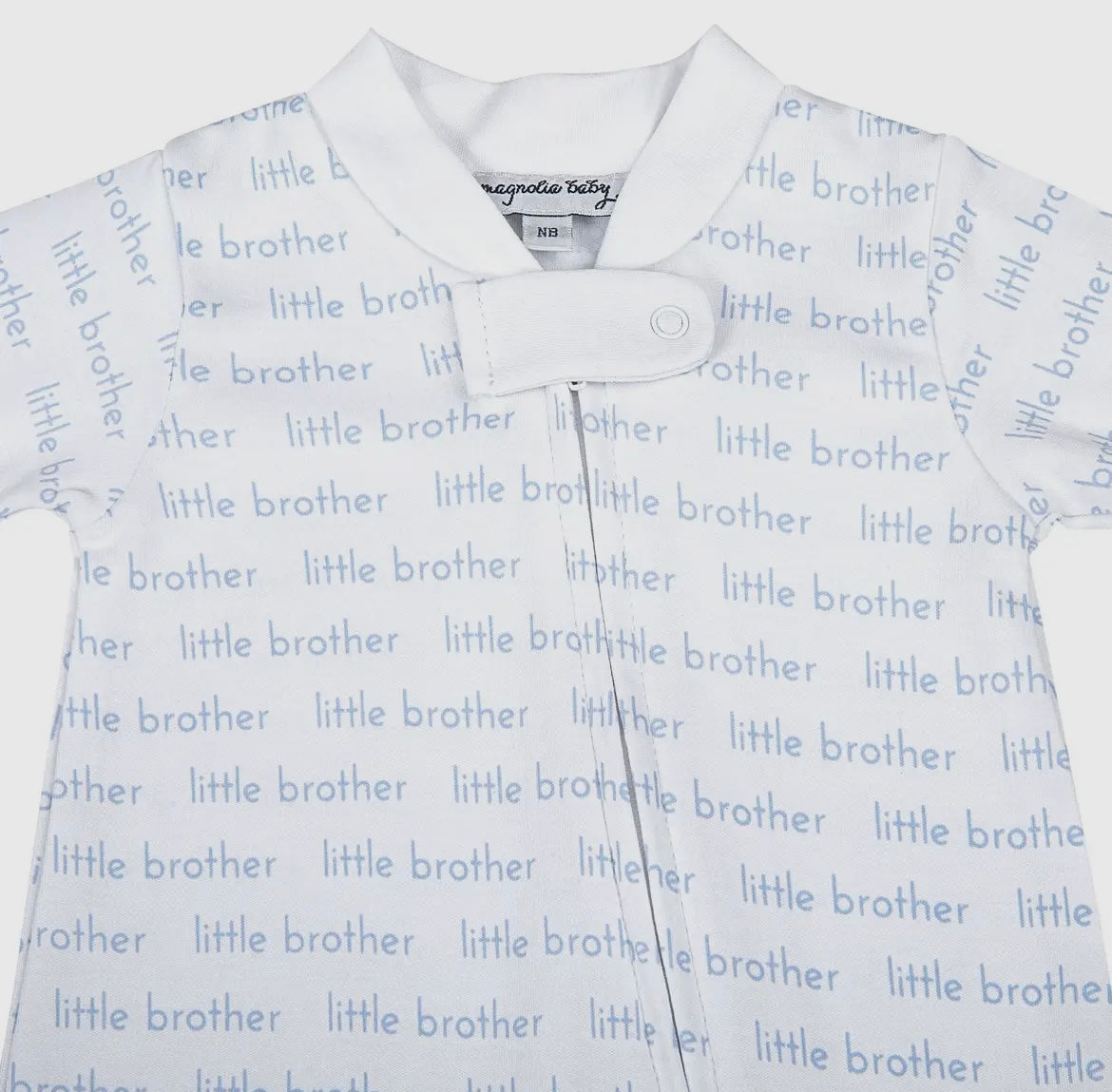 Little Brother Print Zip Footie