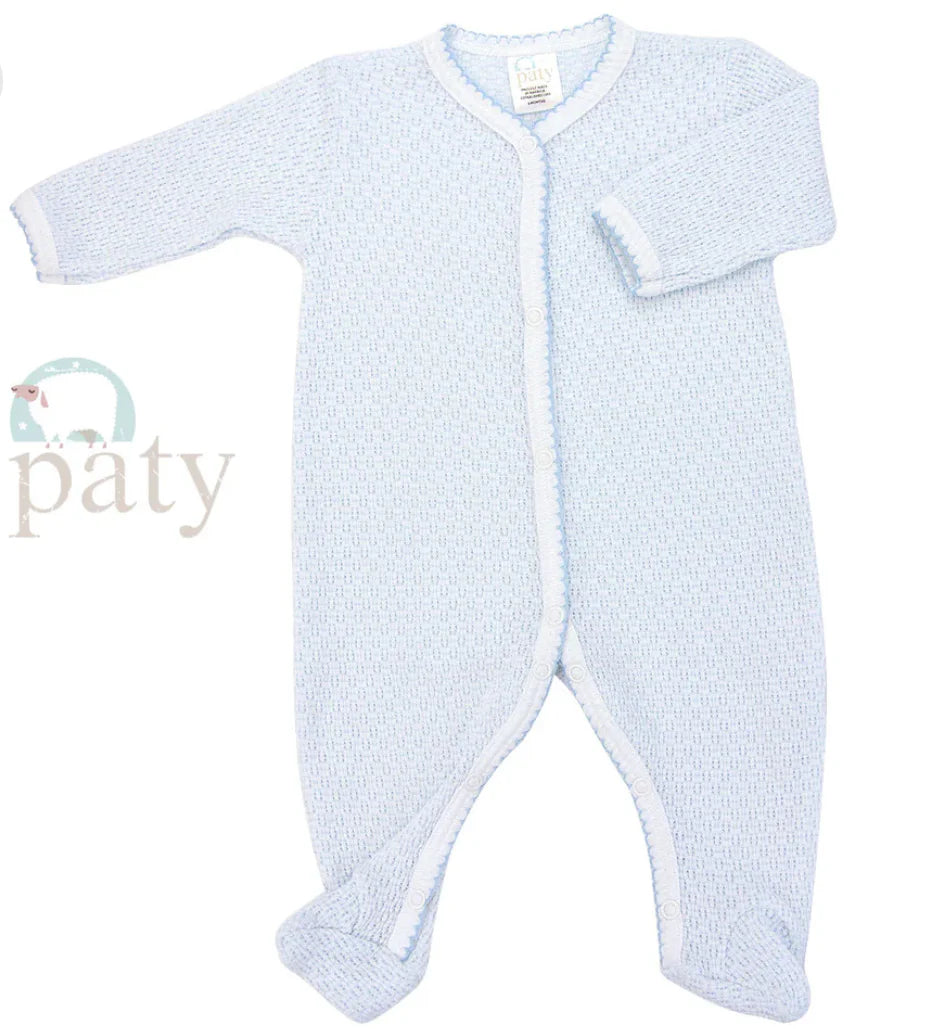 Paty Long Sleeve Blue Knit Footie