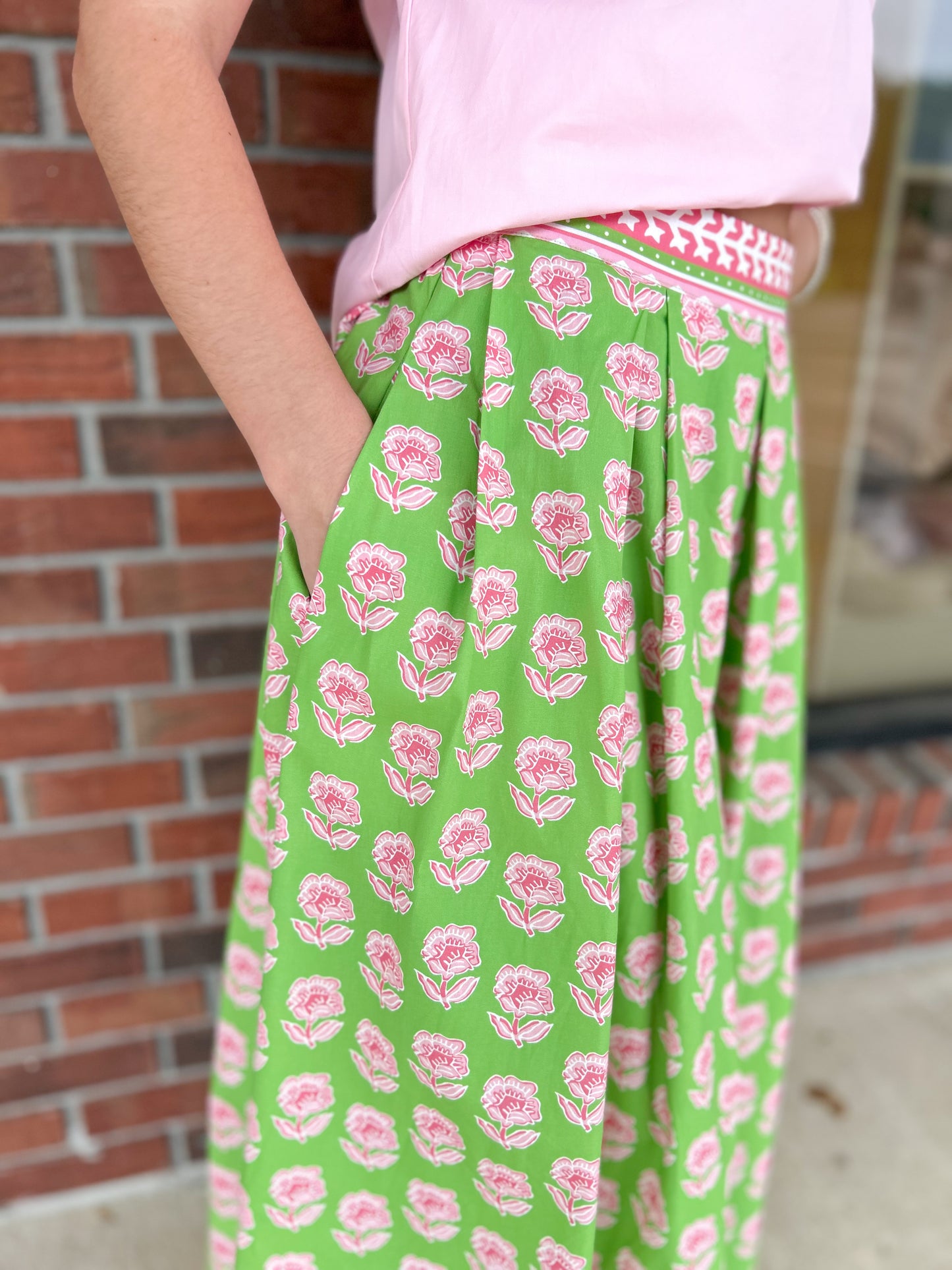 Summer Is Calling Green Midi Skirt