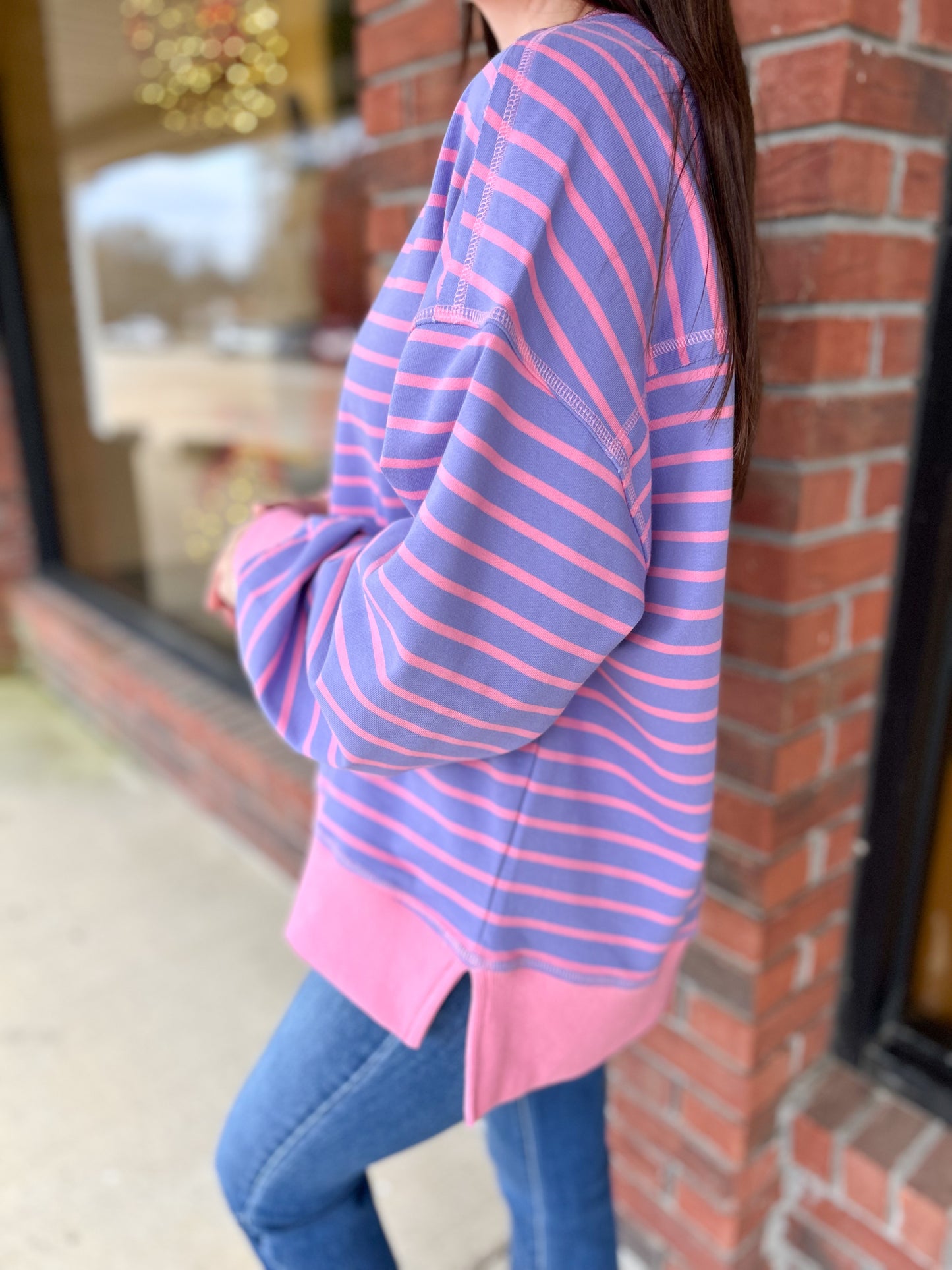 Comfy Lavender/Pink Stripe Top