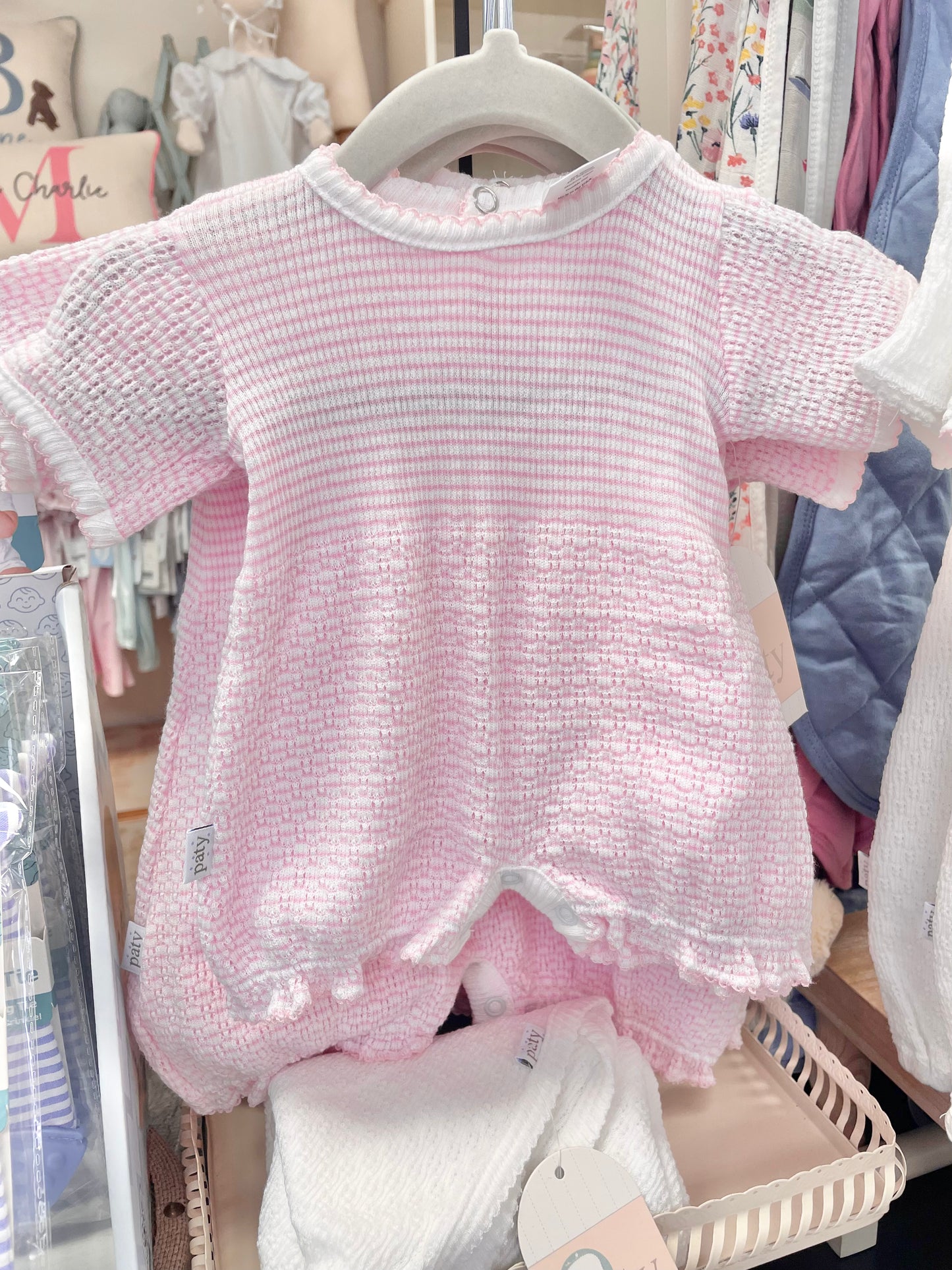 Paty Pink Knit Bubble With Pink Trim