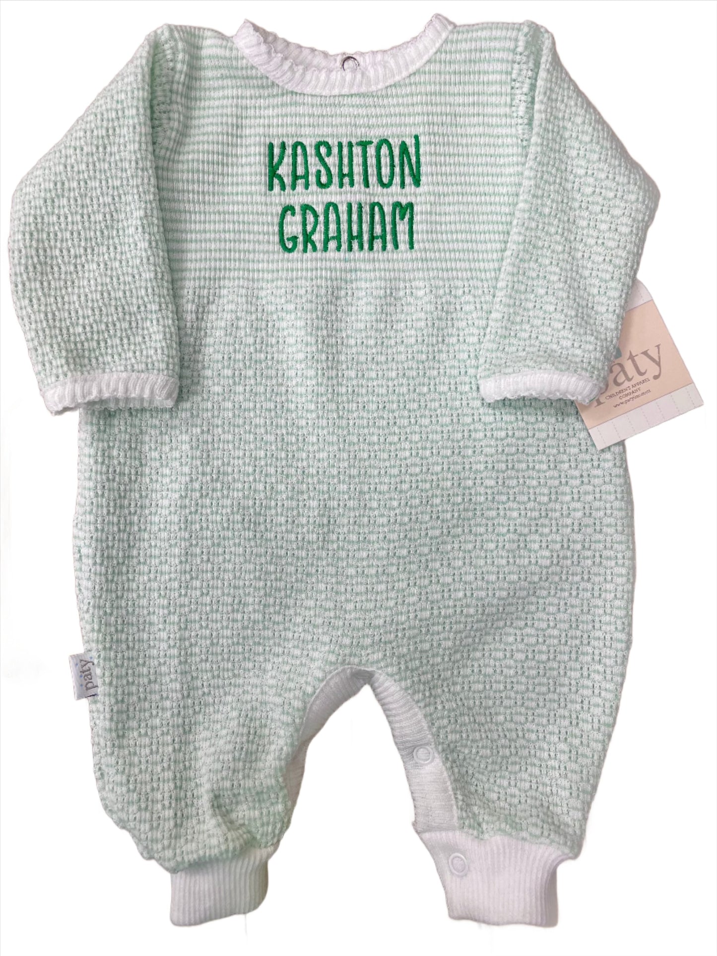 Paty Mint Long Sleeve Knit Romper