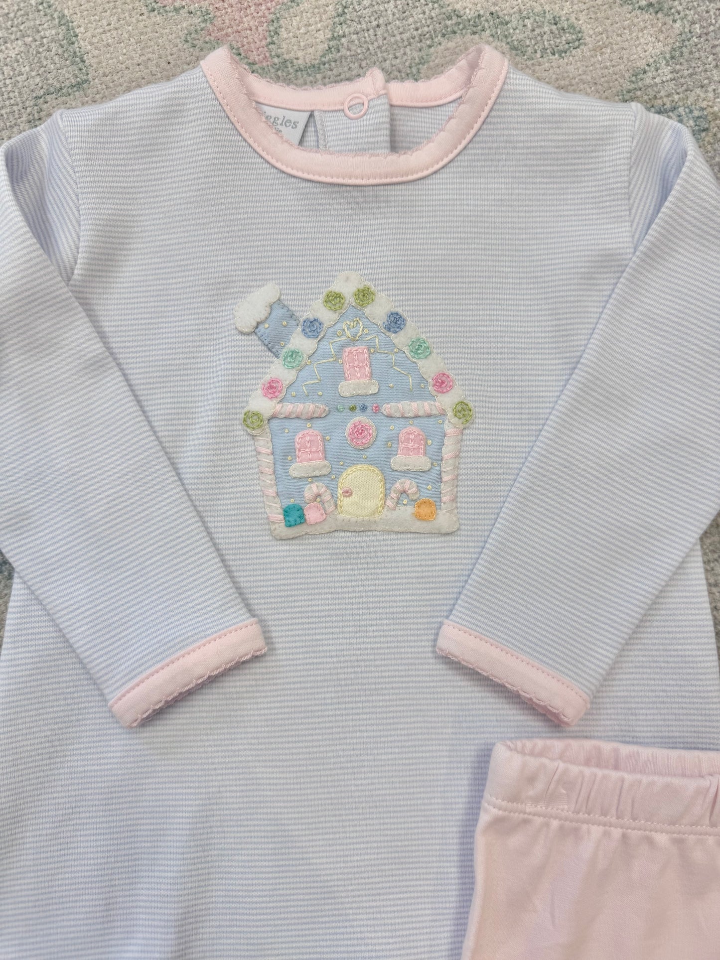 Girl's Pastel Gingerbread House Pant Set