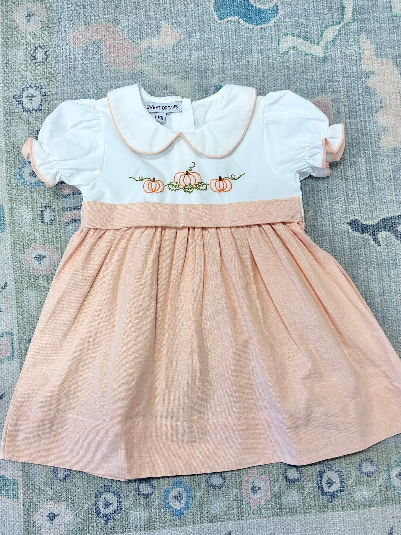 Pumpkin Embroidered Dress 24M