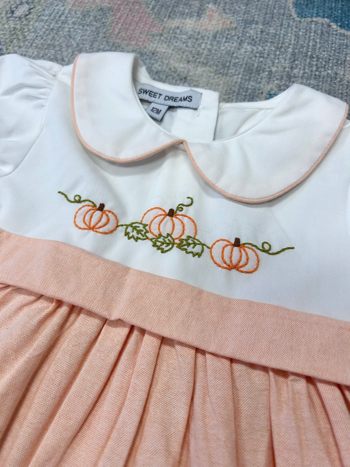 Pumpkin Embroidered Dress