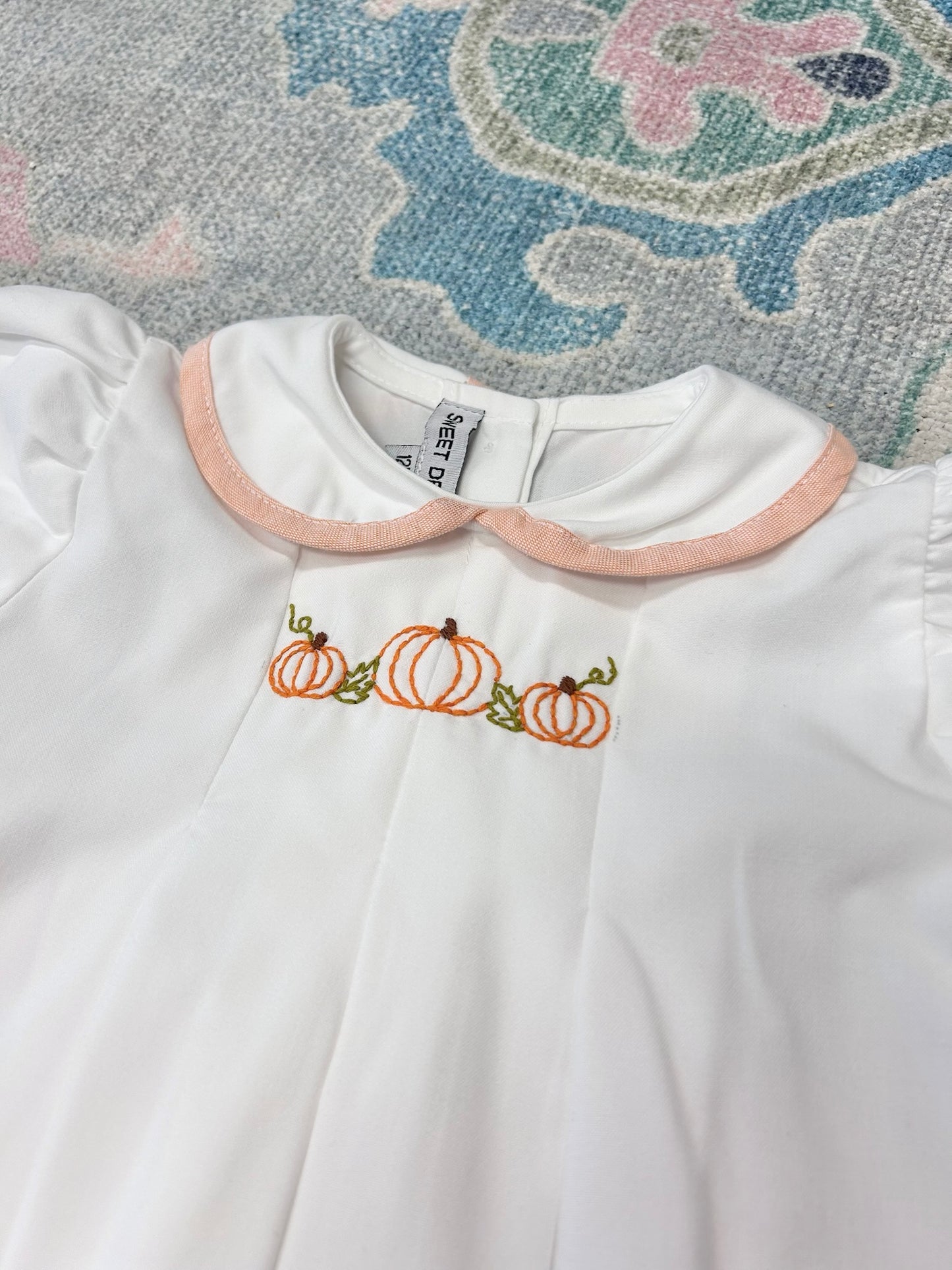 Pumpkin Embroidered Pants Set