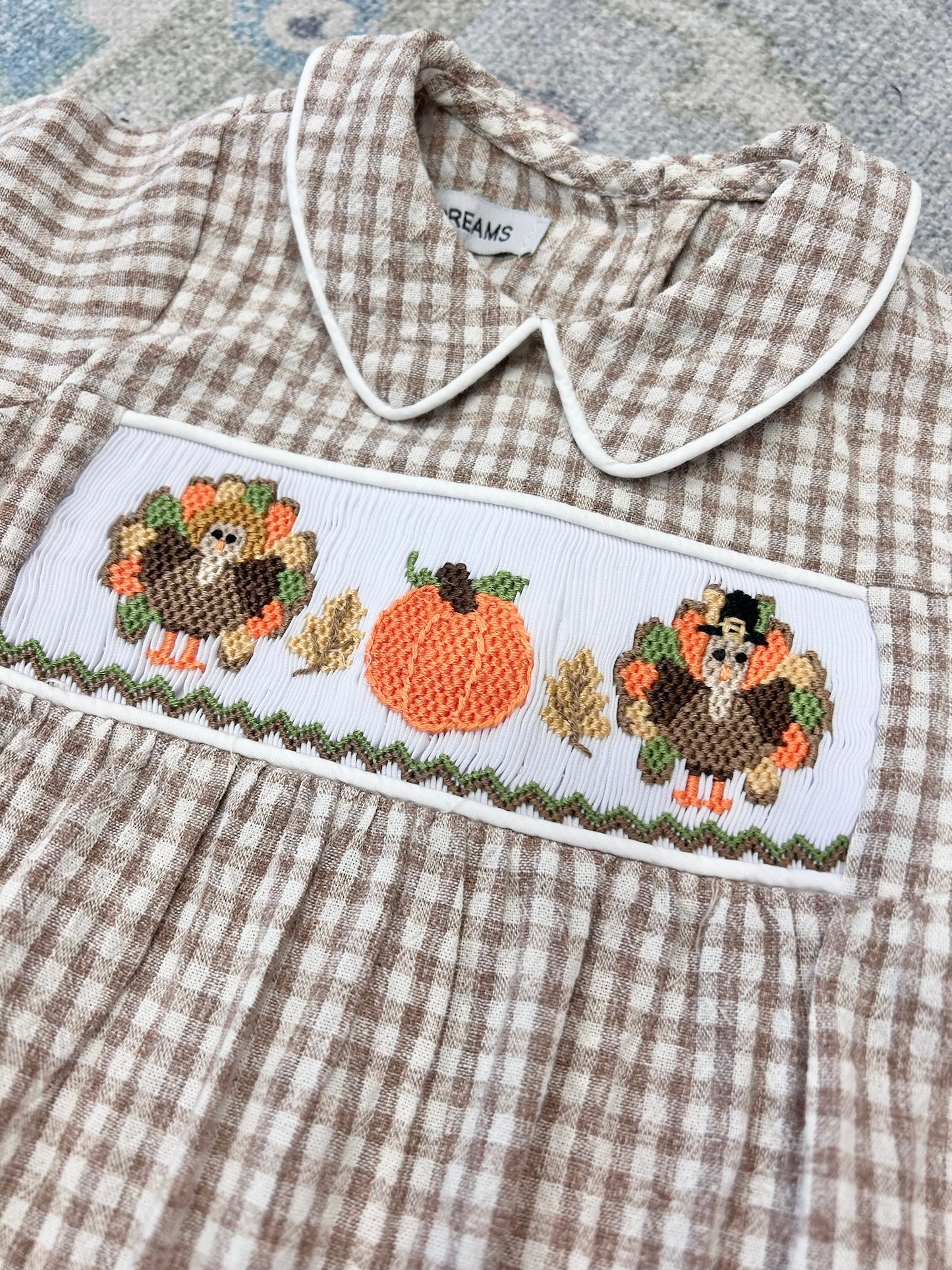 Turkey Smocked Boy Bubble