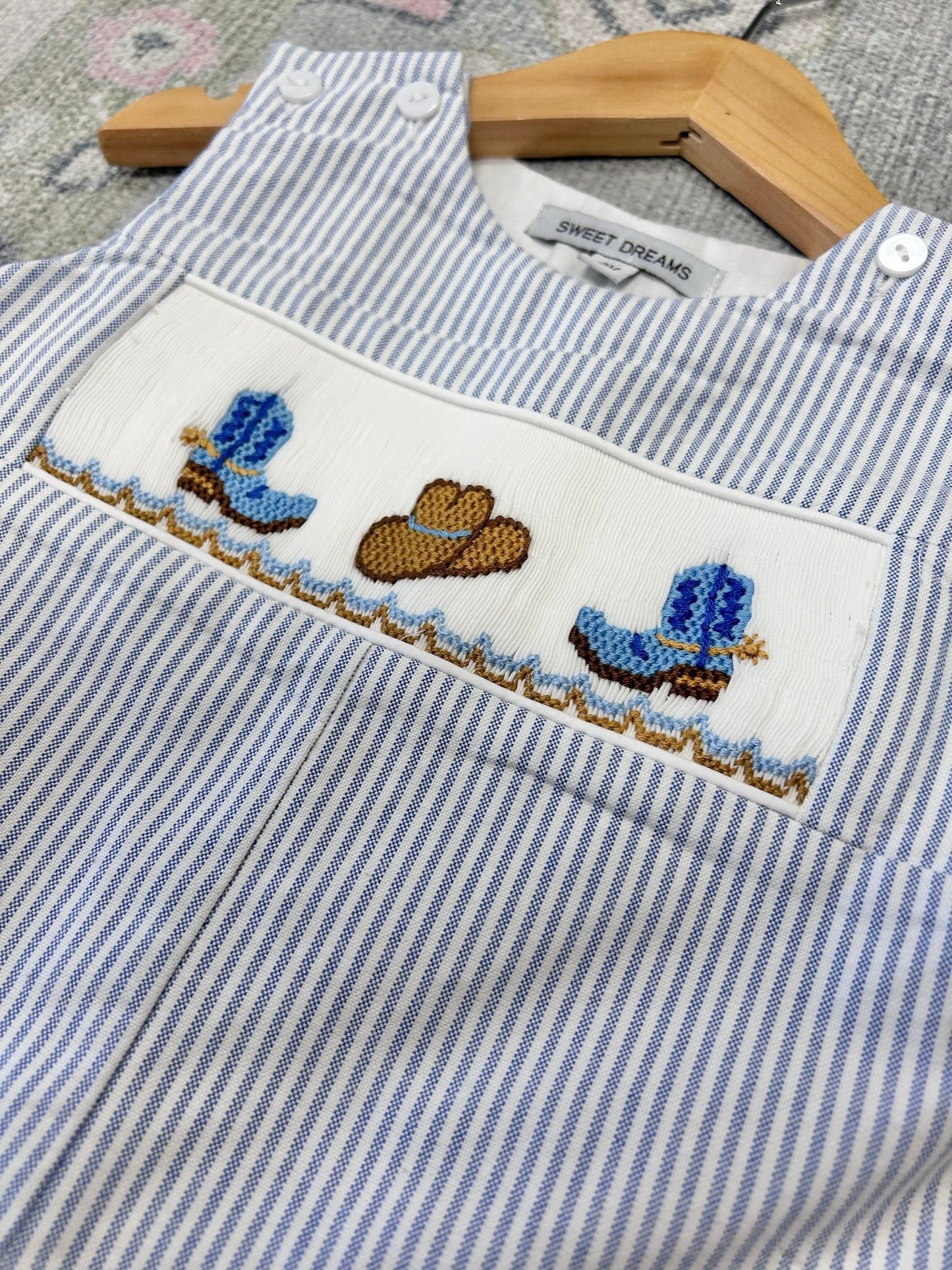 Cowboy Boots & Hat Smocked Longall