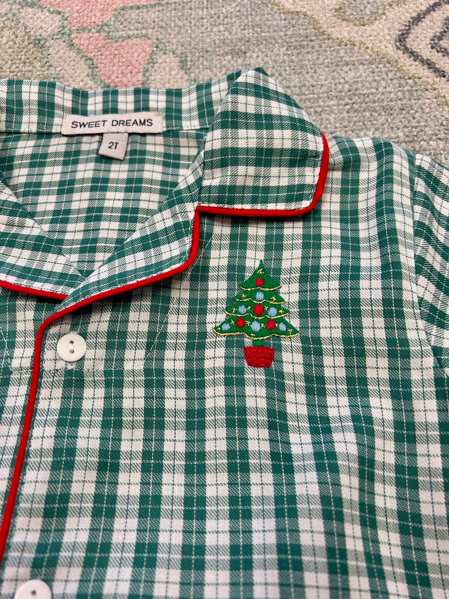 Christmas Tree Embroidered Boy Pajamas